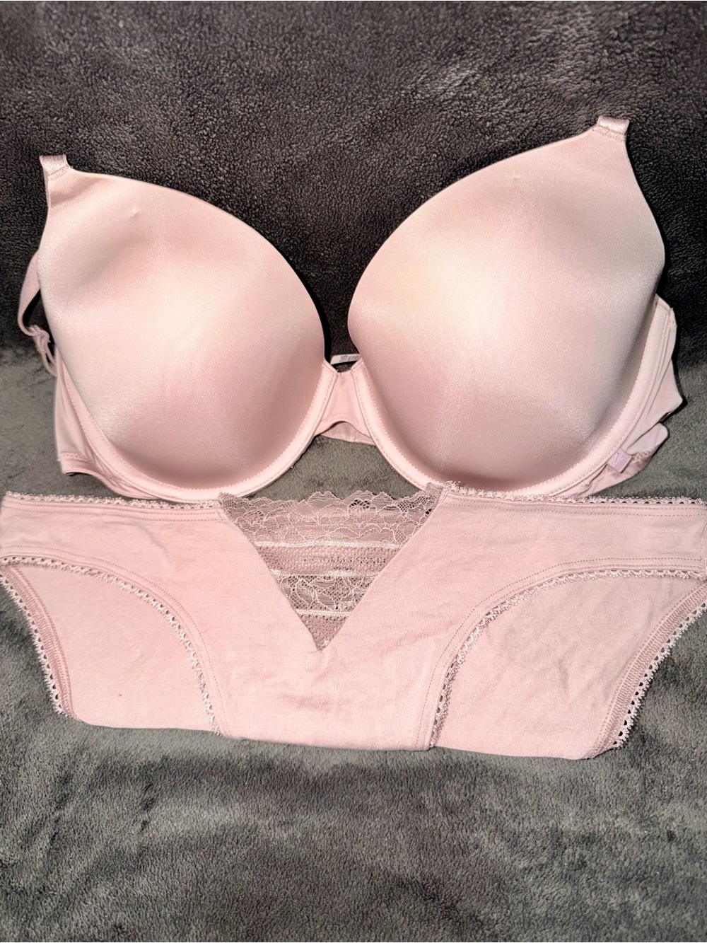 Victoria's Secret Pale Pink T-Shirt Bra and Bikini Panty Set